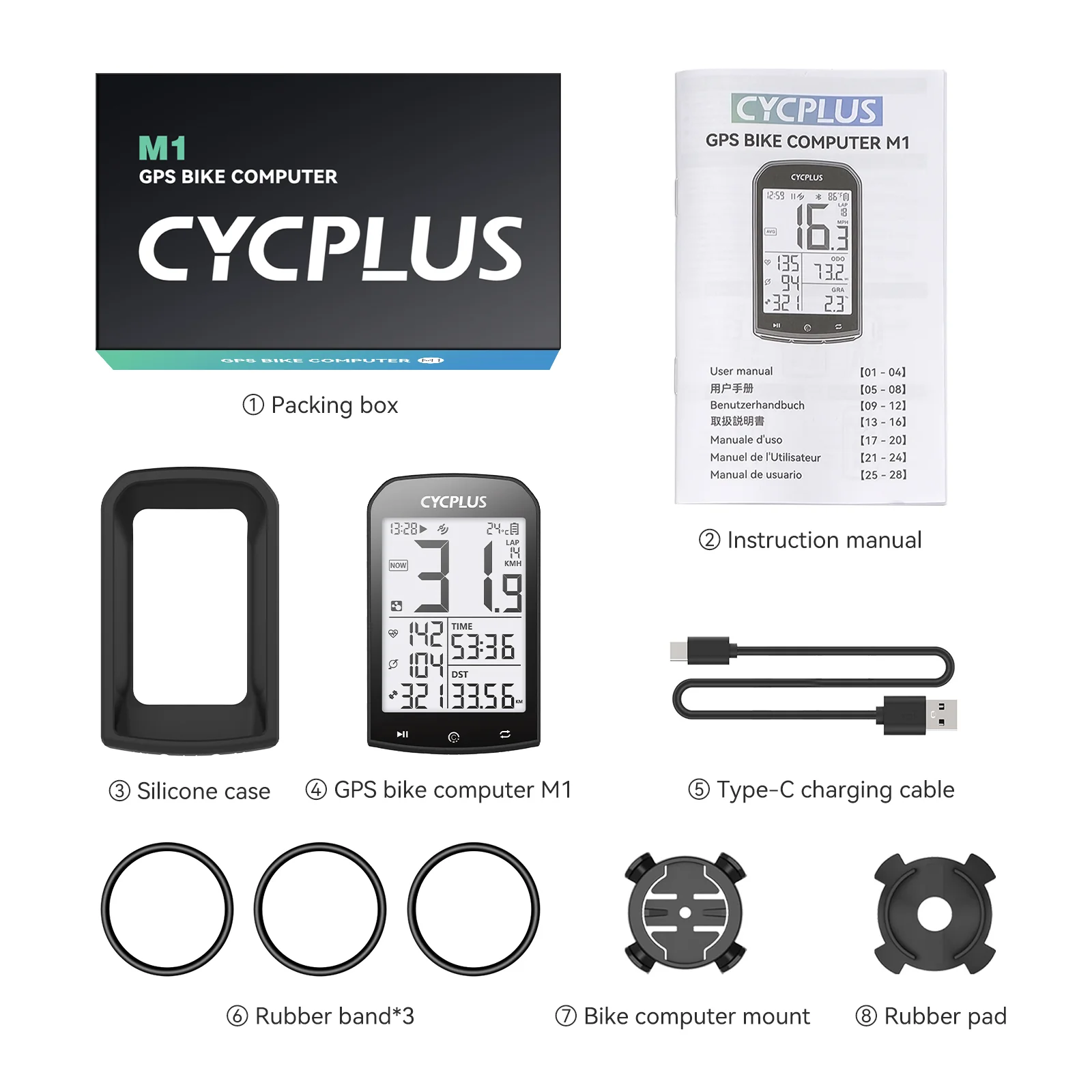 CYCPLUS Bike Computer M1 + C3 Bike Speed & Cadence Sensor - Image 6
