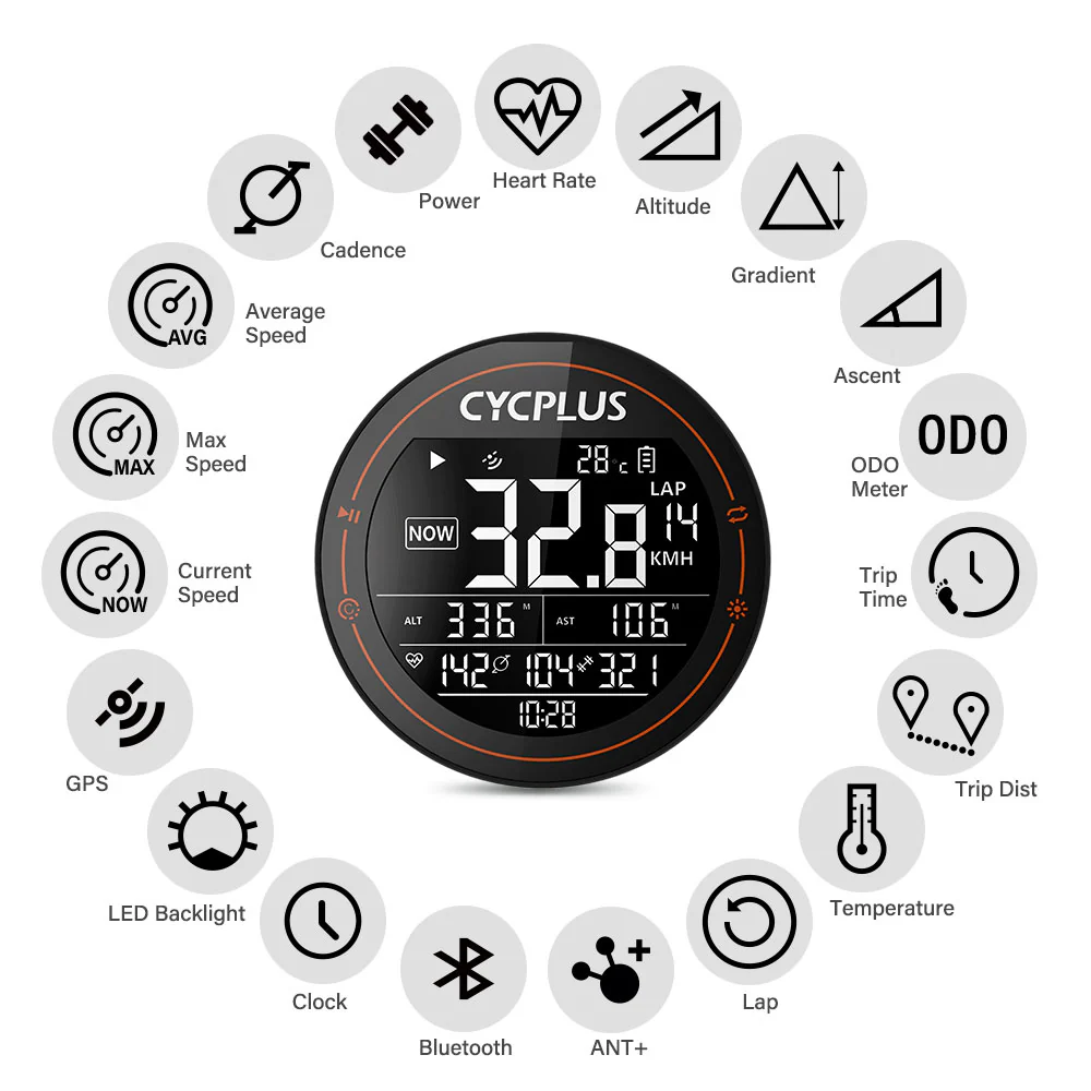 CYCPLUS M2 BIKE GPS COMPUTER + Front Mount Z1 - Image 4